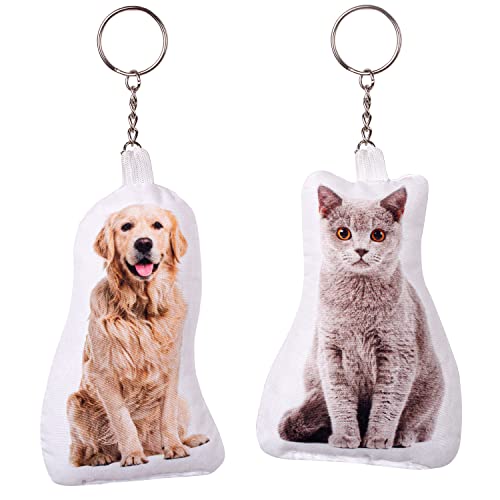 Personalisiertes 3D Fotokissen Schlüsselanhänger Kissen FOTOGESCHENK mit eigenem Foto (10 cm) Foto-Kissen Bedrucken mit Grafik (mit Füllung) 3D Tierkissen Mini Mensch [091]