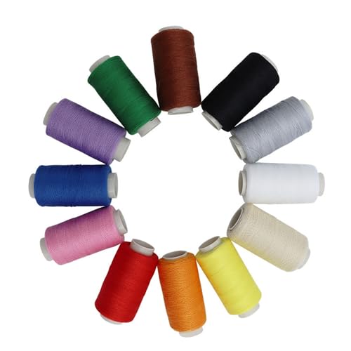 Set de hilo de coser de 12 colores, hilo de poliéster para máquina industrial y costura a mano, algodón, emergencia, viaje, DIY y hogar miniatura 1