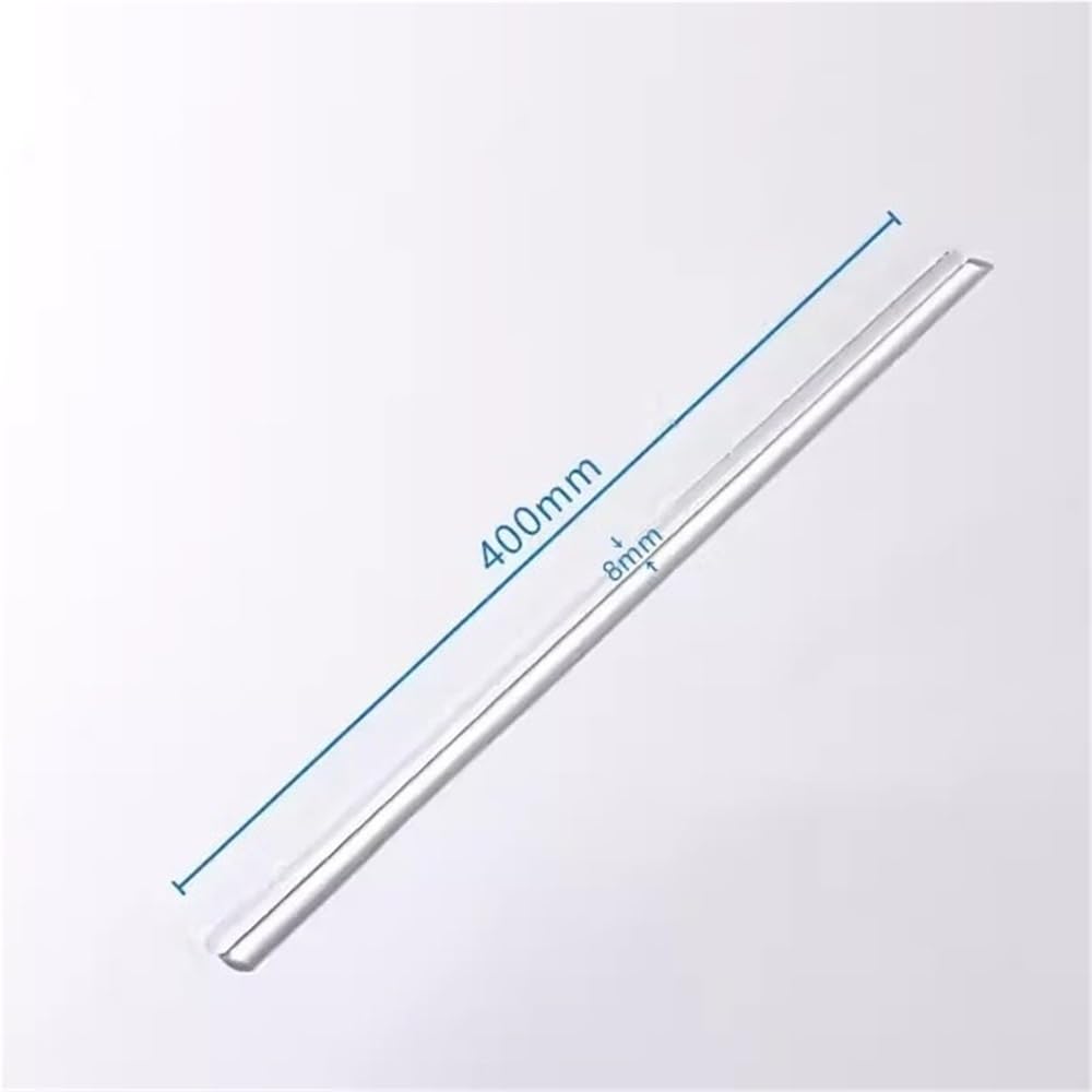 Bastoncini agitatori in vetro, Bacchette for agitazione in borosilicato trasparente da 100 pezzi, estremità arrotondata liscia, dimensioni multiple for laboratorio(8x400mm)