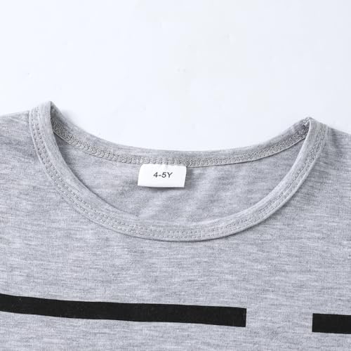Image of 4-8T Toddler Boys 2-Piece Summer Casual Outfit Striped Print Short Sleeve T-Shirt & Shorts Set