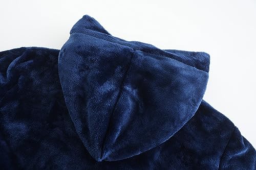 Image of Girls Fleece Robe Boys Hooded Bathrobe Soft Flannel Robe For Kids