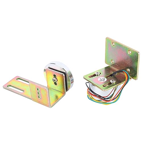 Aoaoy 132,3 Lb Holding Force Kleine Elektrische Magnetschloss, Aluminiumlegierung & Eisen, Kreisförmige Konstruktion, 12V-24 V, Automatische Tür mit Energieeinsparung