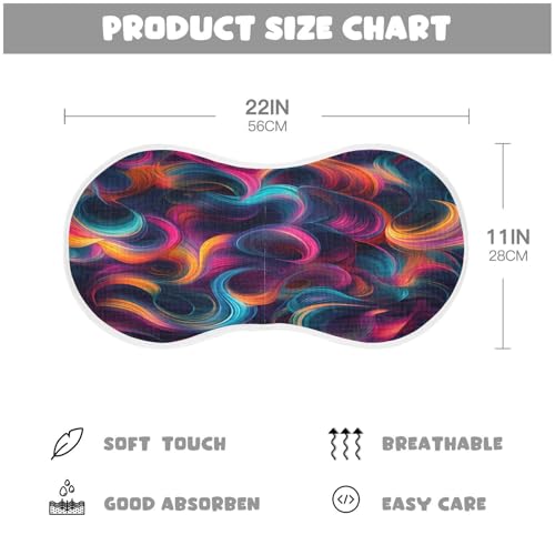 Color Curve Burp Cloths Cotton Baby Washcloths,Large 22x11in Burping Cloth Absorbent and Soft for Newborn Baby Boys and Girls,1 Pack4