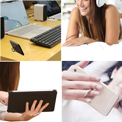 Image of amazon basics Transparent Phone Ring Stand Holder Mobile Phone Ring Holder Finger Grip 360 Degree Rotation (Transparent Square)