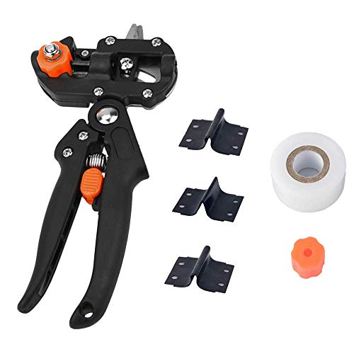 HOGAR AMO Einhand Ratschenschere Garten Veredelungsschere Blumen, Baum, Pflanz Schneidwerkzeug Set mit 2 Klinge Ersatzmesser & Pfropfband Zweige Pfropfen Cutting Tool