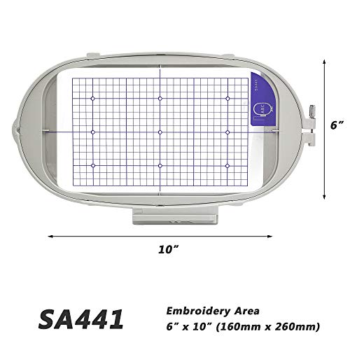 Image of Sew Tech Embroidery Hoops for Brother Innovis NQ1700E NQ1600E NQ1400E NQ3600D Dream Machine 2 VE2200 4000D 1500D V7 V5 VM5200 Stellaire XE1 Babylock Embroidery Machine Hoop (6x10-SA441)