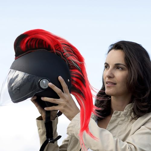 Peluca para casco de bicicleta y snowboard ideal para rutas y cosplay 7