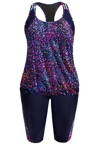 Daci Women Plus Size Tankini Swimsuit - Tummy Control 2 Piece Bathing Suit with High Waisted Capris Shorts 2025 Swimwear