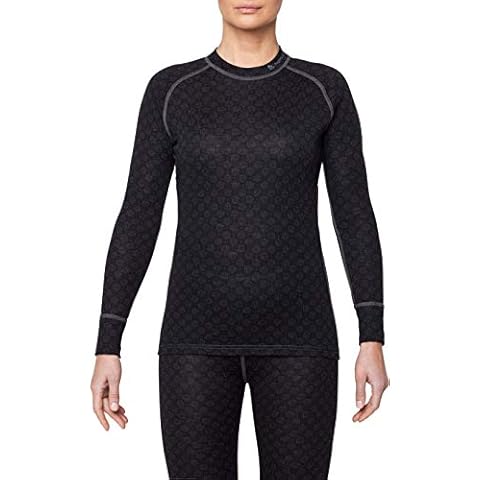 Thermowave Women's Base Layer Merino Wool 200 GSM Underwear Shirt Black 990 Medium Cover