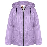 A2Z 4 Kids Raincoat Jackets Windbreaker Waterproof Parka Shower Resistant Hooded Raincoat Children Girls Boys Age 5-13 Years Lilac
