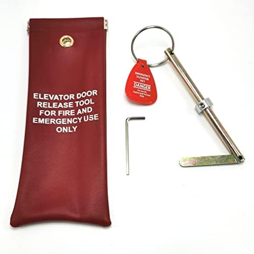 Elevator Door Key, Universal Drop Key with Large Tag Ring and Case for Fire Service, Emergency