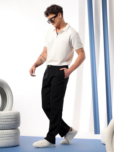 Image of KOTTY Mens Solid Ruined Smores Black Coin Pocket Jeans