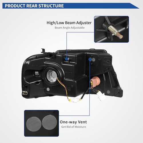 Image of OEDRO Switchback Turn Signal & LED DRL Headlights Compatible with 2004 2005 2006 2007 2008 Ford F-150 /06-08 Lincoln Mark LT Pickup Headlamps Replacement Smoke Lens