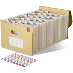 EcoStash Accordion File Organizer, 26 Pockets Wheat Straw Expanding File Folder, Monthly Bill Receipt Organizer, A-Z Tabs, 100% BPA Free, Return to Nature, Healthy Living, Letter/A4 Size-Wheat Yellow