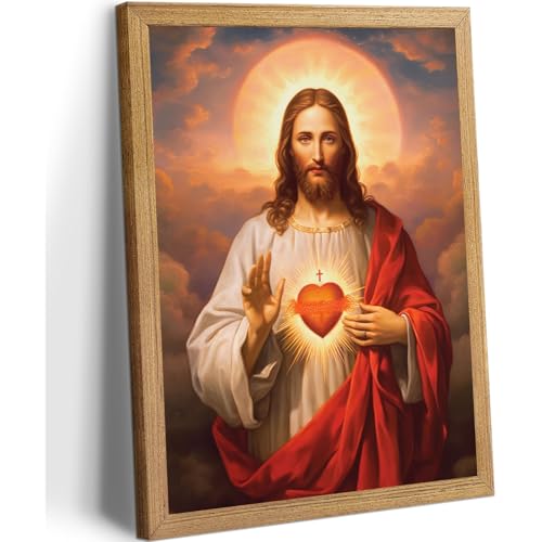 Framed Sacred Heart of Jesus Canvas Wall Art 8x10