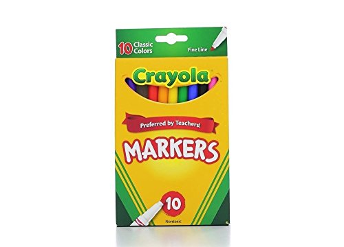 Crayola 58-7726 Classic Fine Line Markers Assorted Colors 10 Count 2 Pack