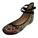 Grembiule da Parrucchiere Ricamato High Canvas Scarpe Doppia Scarpe Ankle Donne Aiutare a Cinghia Aumentare Le Scarpe Casual delle Donne Medico Vestiti (Black, 38)