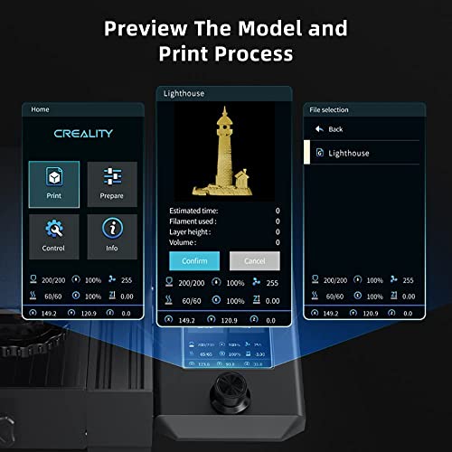 Creality Ender 3 V2 Neo 3D Printers With Cr Touch Auto Leveling Pc Steel Printing Platform Metal Bowden Extruder Model Preview Function 3D Printer 95% Pre-Install For Beginners 8.66*8.66*9.84 Inch #TOP4