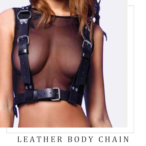 Harness Belts for Women Leather Harness Strap Belt Goth Black Harness Thick Plus Size Harness Top4