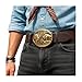TFJ Men Women Belt Buckle Fashion Dark Gold Metal Bling Buffalo Indian Bull 5 Cents Liberty
