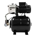 1.0HP Shallow Well Pump with Pressure Tank, 110V Automatic Irrigation Water Booster Jet Pump, Water Pumps Booster System 147FT for Home Garden Lawn Farm (Black)