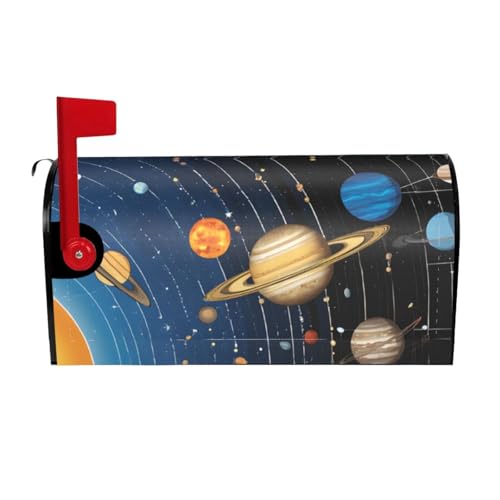 Outer Space Solar System Print Mailbox Cover Durable Oxford Cloth for American Standard & Large Size Mailboxes