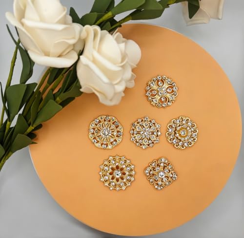 Image of 12 /36 Pieces Wedding Bouquet Brooches for Women Fashion, Rhinestone Bulk Flower Brooch Pins for Crafts