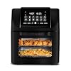Gourmia Air Fryer – 14 Qt All-in-One Oven with Rotisserie, Digital Display with 12 Presets, Roast, Bake, Broil, Dehydrate, Dishwasher Safe Accessories, Black