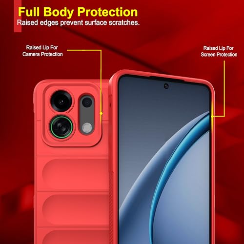 Image of Zapcase Back Case Cover for Oppo K13 Turbo 5G | Compatible for Oppo K13 Turbo 5G Back Cover | Liquid Silicon Magic Case with Camera Protection | Red