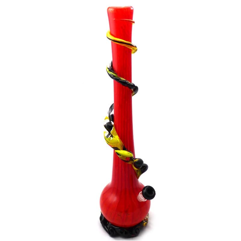Noble Glass Glas Bong XL Softglas Bong (Rot-Schwarz-Gelb) Handgemachte Wasserpfeife 50 cm - 420QUEENZ Bong-Kollektion
