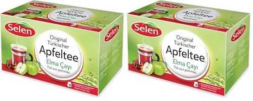 Selen Original Turkish Appletea, 20 Individually Wrapped Tea Bags 44 g (Paquete de 2)