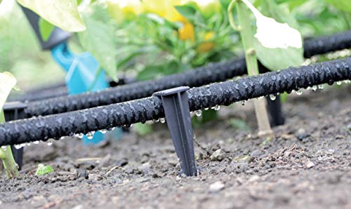 GARDENIX 100 Stück AquaPEG Gartenschlauch Anker Boden Erdspiess Befestigungsanker für Tropfschlauch Perlschlauch Steckgabel
