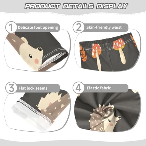 Bolaz Toddler Girls Leggings Printed Yoga Pants Leggings Hedgehog Mushroom for Kids3