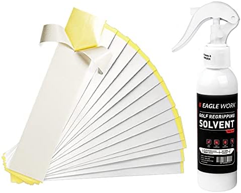 EAGLE WORK Golf Regriping Kits with 15 Scrim-Backed Tapes, 5oz Solvent