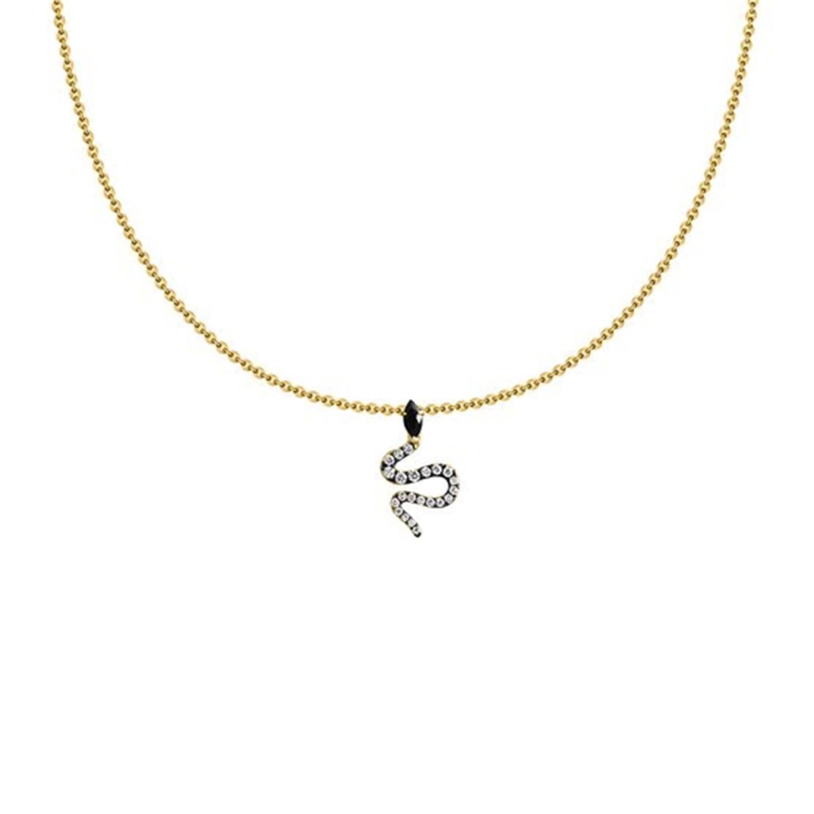 Collares Colgantes Collar de Plata de Ley 925 Gargantilla de Serpiente Collar de Cadena Larga Mujer Cristal Joyería de Lujo Cristal de Boda (Oro a)