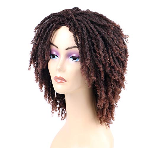 Dreadlock Wigs For Black Women, Short Braided Wigs For Black Women And Men,Short Afro Wigs Synthetic Twist Faux Locs Wig Dreads Braid Wigs T1B/30 Color #TOP6