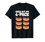 Funny Hotdog Lover Check Out My 6 Pack Hot Dog T-Shirt for Men Women Girls Kids