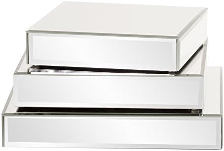 Howard Elliott Square Mirrored Product Display Platform Riser, Beautifully Accent a Table Display, Decorative Piece, Showpeice Display, Mirror Finish, 3 Piece