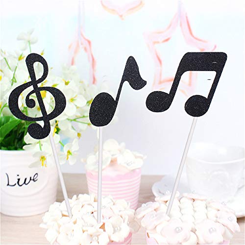 18Pcs Music Cupcake Toppers Decorations Musical Note Cake Topper Picks For Kids Birthday Wedding Baby Shower Musician Themed Party Decor #TOP4