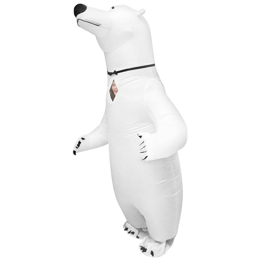 MT MENGTONG Polar Bear Costume Inflatable Costume Adult Funny Blow up Polar Bear Suit Full Body Cosplay Party Festival Halloween Christmas Costume