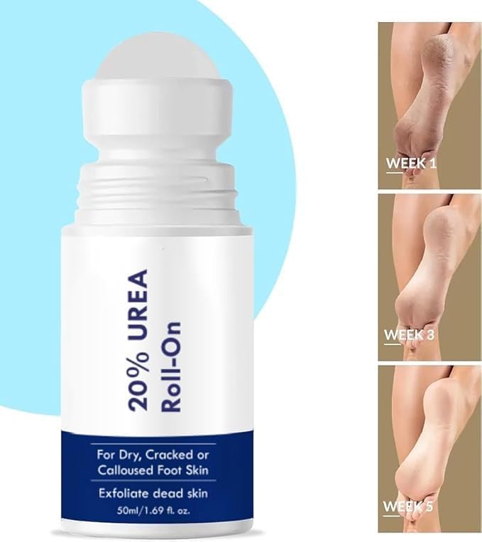 Image of Cracked Heel Repair Foot Cream Roll On 50ml | For Dry & Cracked Heels | With 2% Lactic Acid, Olive Oil & Vitamin E | Helps Repair and Moisturise Cracked Heels Foot Cream Rol Easy Use | Crack Heel Repair Roll On (pack of 1) (HEEL ROLL ON)