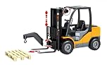Carrello Elevatore Giocattolo con Suoni Reali Luce Movimento a Frizione Muletto Grande cm 25 Forklift con Gancio Pedana Pallet Grande Modellino Forca Carrello a Forche Porta Transpallet Porta Pedane