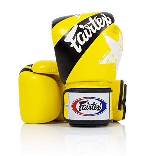 Image of Fairtex Muay Thai Style Sparring Gloves, Yellow /Black, 12-Ounce