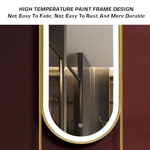 Miroir Ovale de Plafond LED Résistant Humidité Fixation Suspendue - 4