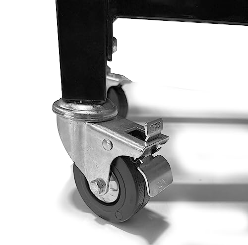 QUICK STAR Kaminholzregal 65 x 25 x 65 cm mit Rollen verzinkt Innen und Aussen, Mobil Metall Brennholzregal Kaminholzlager Stapelhilfe Kaminholzunterstand Transportwagen