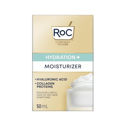 RoC Hydra+ Moisturiser – Crème Visage Hydratante | Acide Hyaluronique pour Tous les Types de Peau | 50 mL