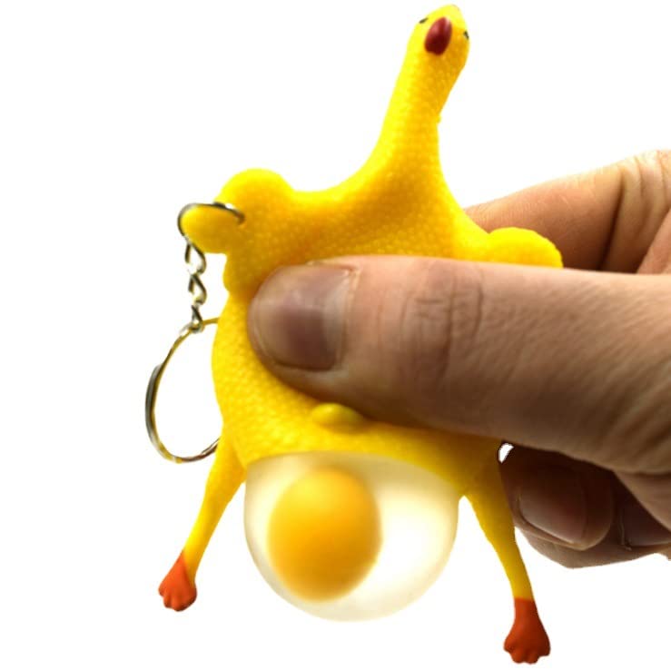 Keychain Toys-Spoof decompression and trick toys, funny venting creative toys for laying hens, suitable for Halloween, April Fool's Day and other tricks, decompression, 12 packs