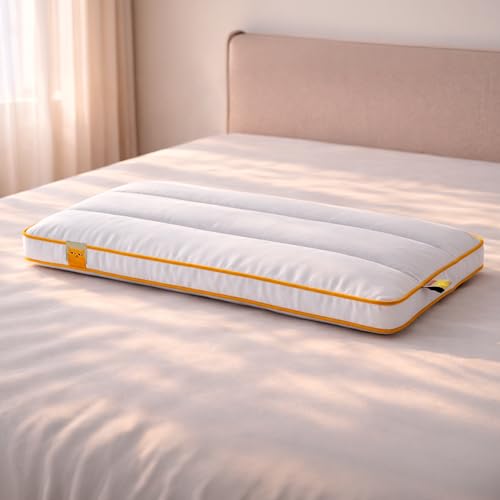 Image of SleepyCat Slim Pillow with Microfiber, Designed for Neck and Spine Alignment | Ideal for Minimal Elevation | Luxe Microfibre Pillow | Machine Washable |4-Piece, Standard Size, 26x16 inches