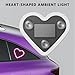 Solar Powered Wireless Led Heart Shape C-Pillar Neon Light,Car Led Ambient Light,Switchable Modeswith Vibration Sensor, Ip65 Waterproof,Suitable for Any Car Windows and Glass (Green, 1PCS)