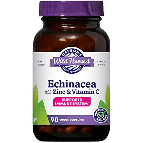 Oregon's Wild Harvest Echinacea with Zinc and Vitamin C Capsules, 90 Count Cover